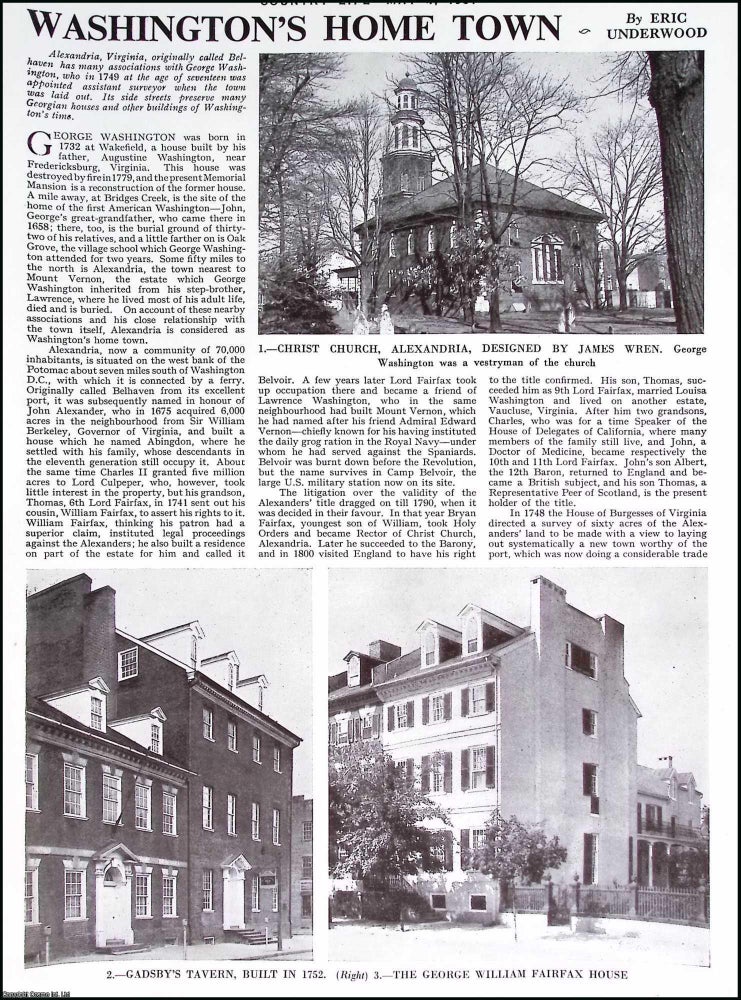 Item #517300 George Washington's Home Town, Alexandria, Virginia. By Eric Underwood. Several...