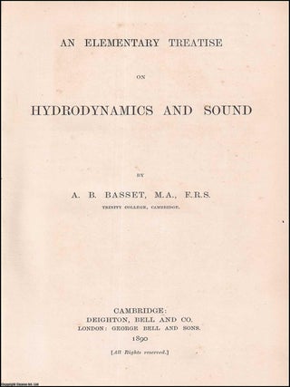 An Elementary Treatise on Hydrodynamics and Sound.