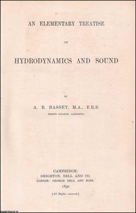 An Elementary Treatise on Hydrodynamics and Sound.