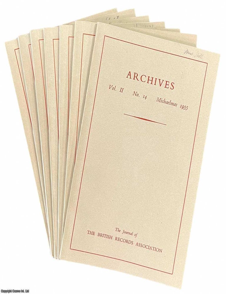Item #518007 Archives : The Journal of the British Records Association. 6 issues. No. 7-10 &...
