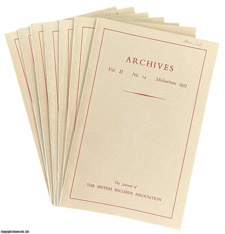 Item #518007 Archives : The Journal of the British Records Association. 6 issues. No. 7-10 &...