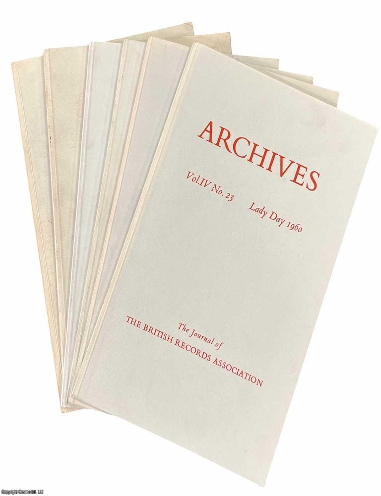 Item #518008 Archives : The Journal of the British Records Association. 7 issues. No. 21-27,...