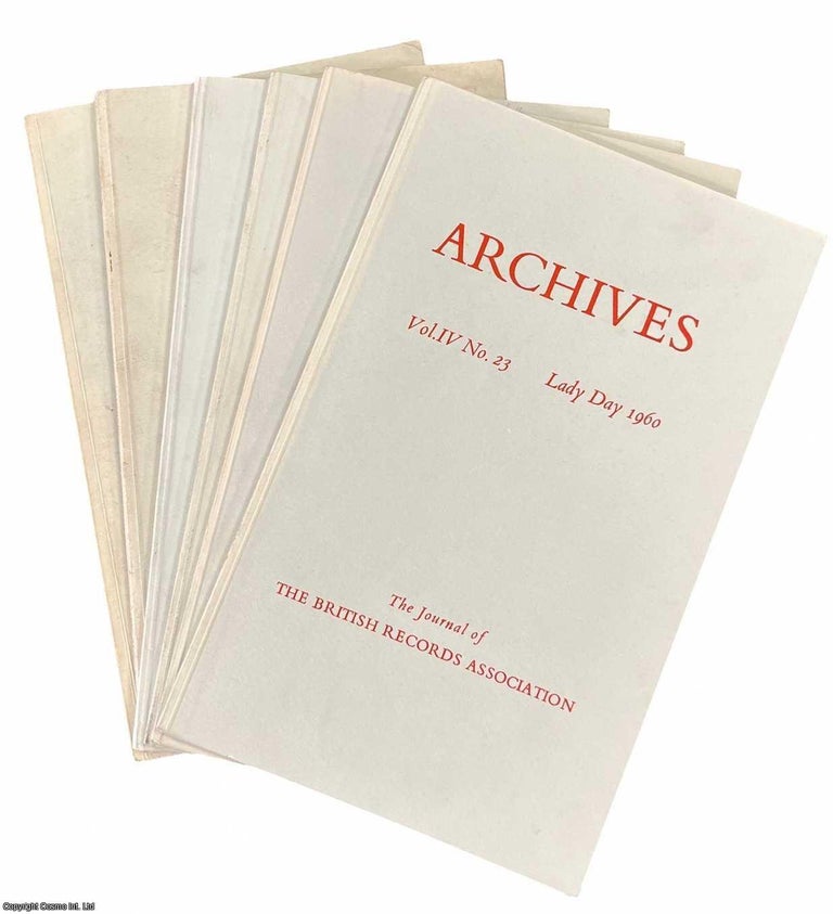 Item #518008 Archives : The Journal of the British Records Association. 7 issues. No. 21-27,...