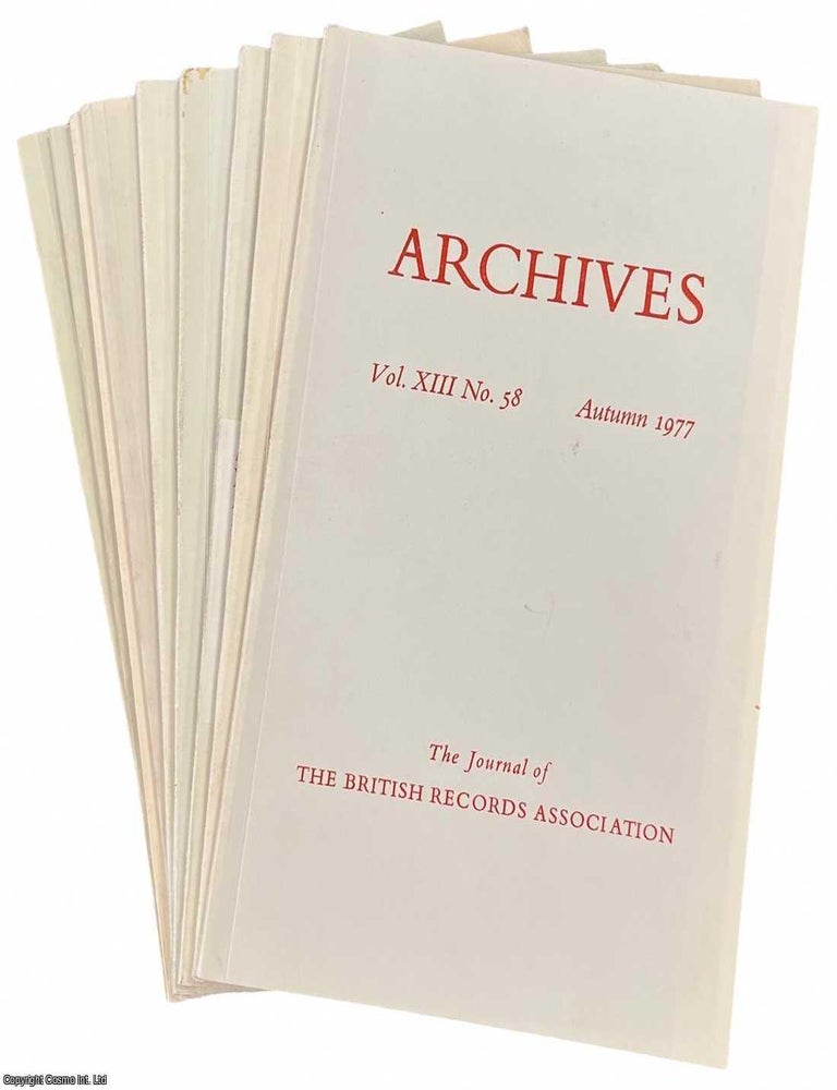 Item #518011 Archives : The Journal of the British Records Association. 7 issues. No. 45-46 ;...