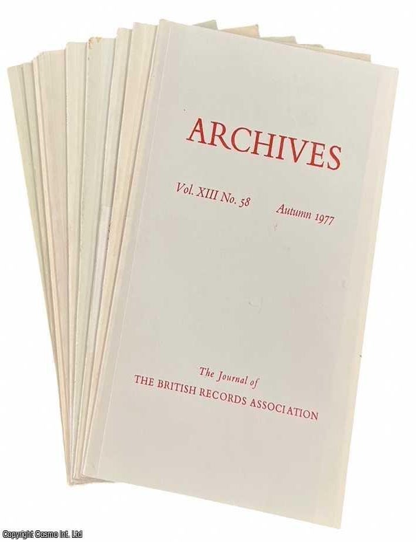 Item #518012 Archives : The Journal of the British Records Association. 9 issues. No. 58-60 ;...