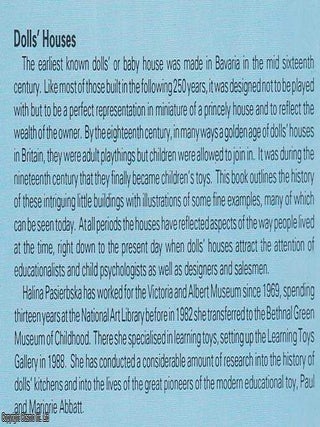 Dolls Houses.
