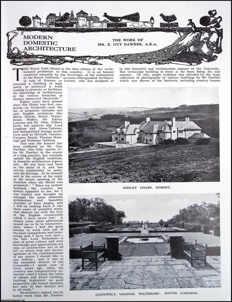 Item #518429 The Work of Mr. E. Guy Dawber, A.R.A. Several pictures and accompanying text, removed from an original issue of Country Life Magazine, 1928. ENGLISH ARCHITECT.