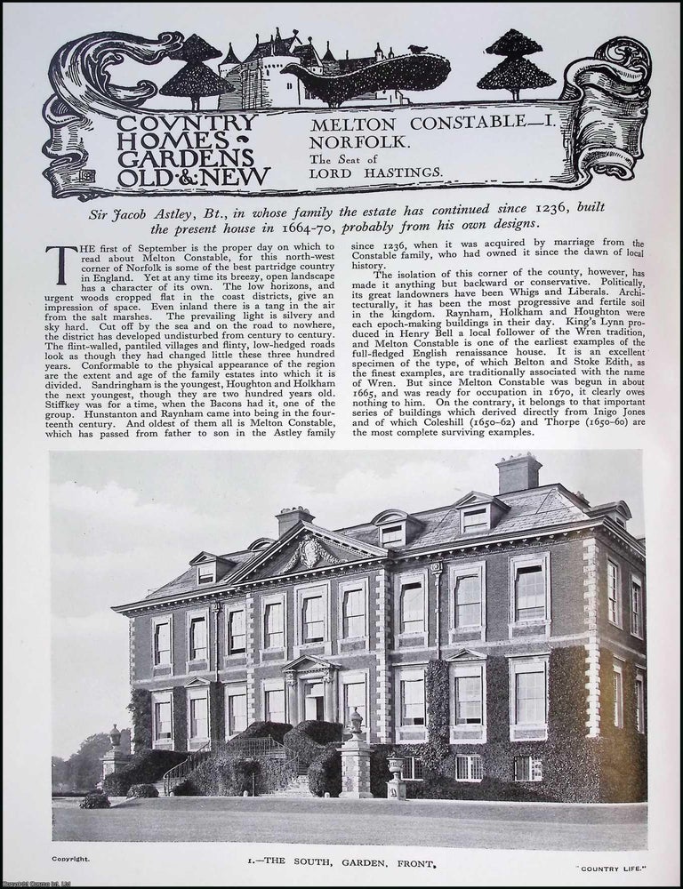 Item #518441 Melton Constable, Norfolk. The Seat of Lord Hastings. Several pictures and...