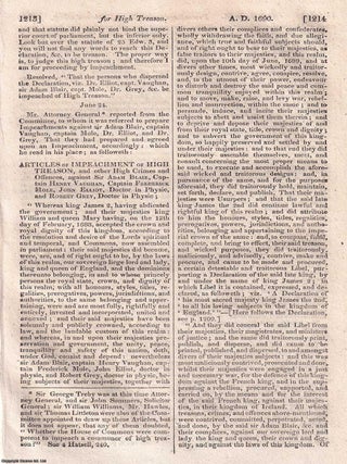 Proceedings against Sir Adam Blair and others, for High Treason, 1689-1690 ; A declaration of King James II.