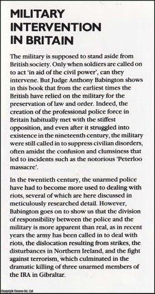 Military Intervention in Britain : From the Gordon Riots to the Gibraltar Incident.