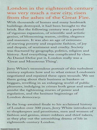 London in the Eighteenth Century : A Great and Monstrous Thing.