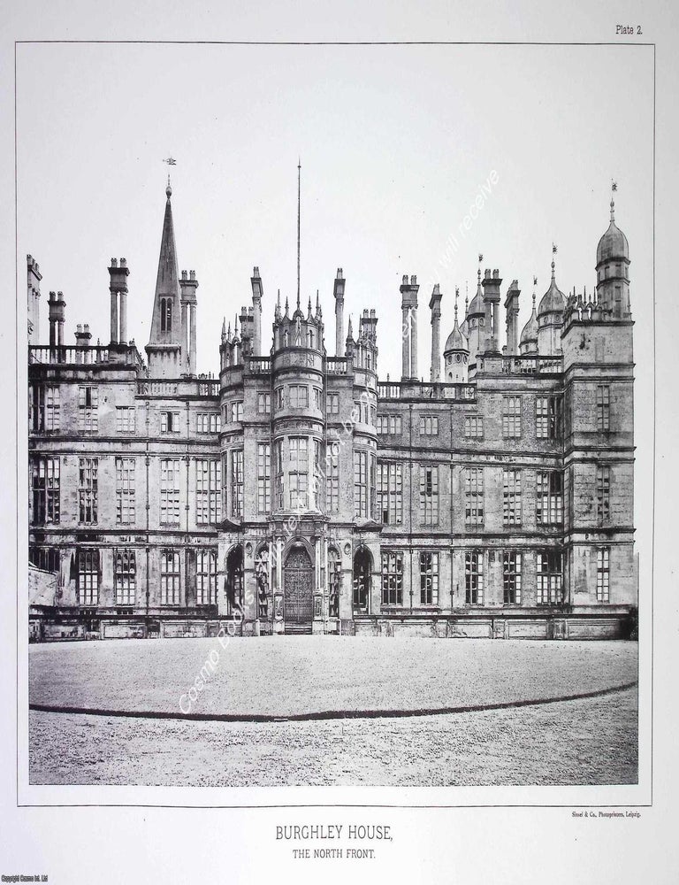 Item #519088 Burghley House, The North Front. A beautiful large black & white 1894...