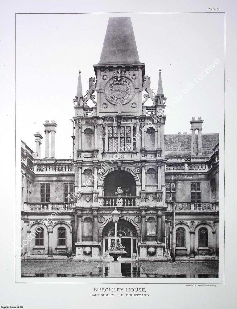Item #519089 Burghley House, East Side of the Courtyard. A beautiful large black & white 1894...