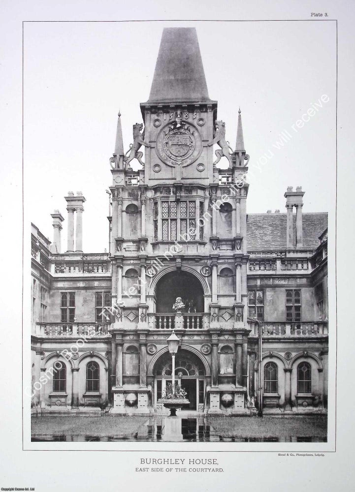 Item #519089 Burghley House, East Side of the Courtyard. A beautiful large black & white 1894...