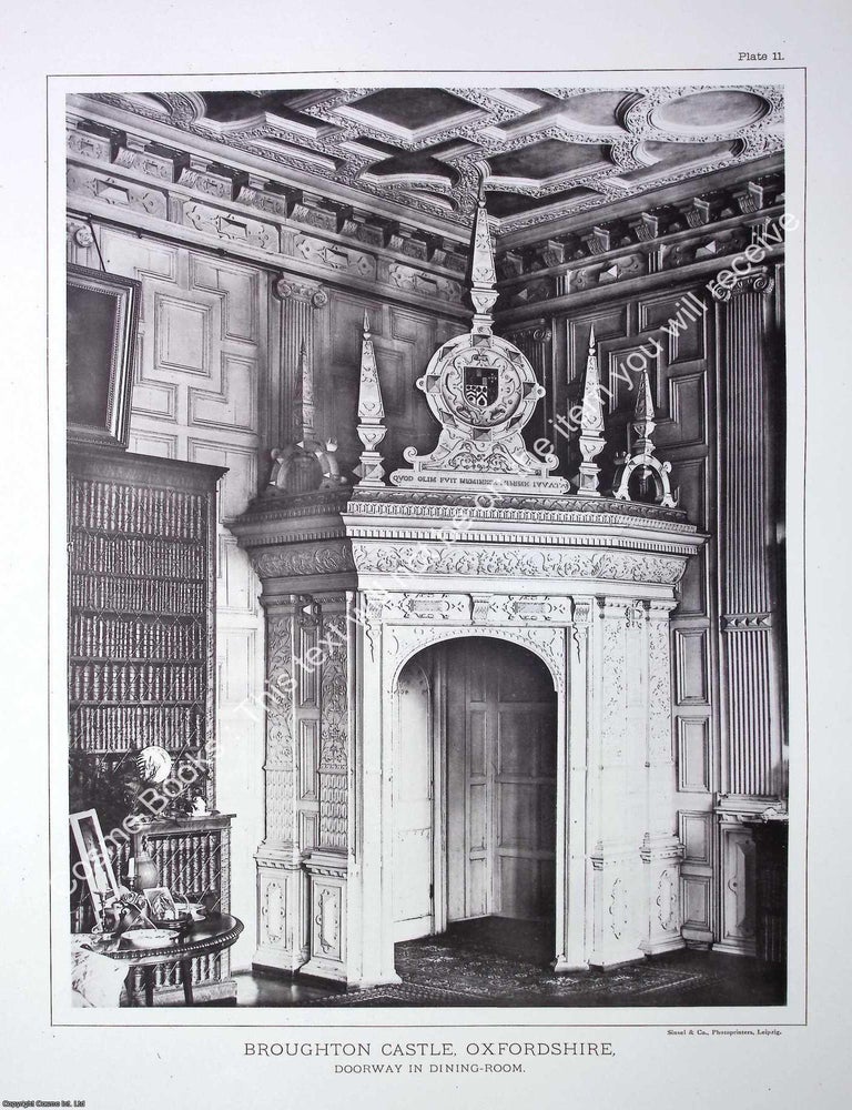 Item #519097 Broughton Castle, Oxfordshire. Doorway in Dining-Room. A beautiful large black &...