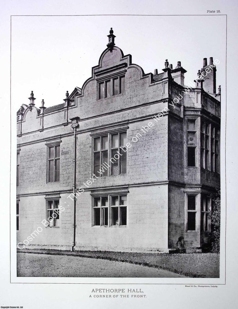 Item #519102 Apethorpe Hall, A Corner of the Front. A beautiful large black & white 1894...
