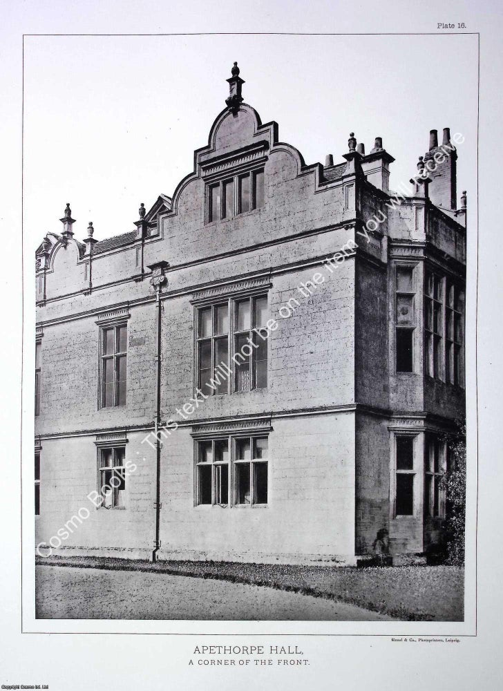 Item #519102 Apethorpe Hall, A Corner of the Front. A beautiful large black & white 1894...