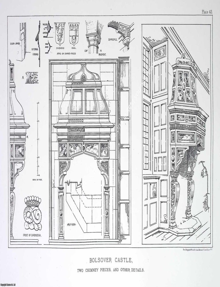 Item #519127 Bolsover Castle, Two Chimney Pieces & Other Details. A beautiful large black...