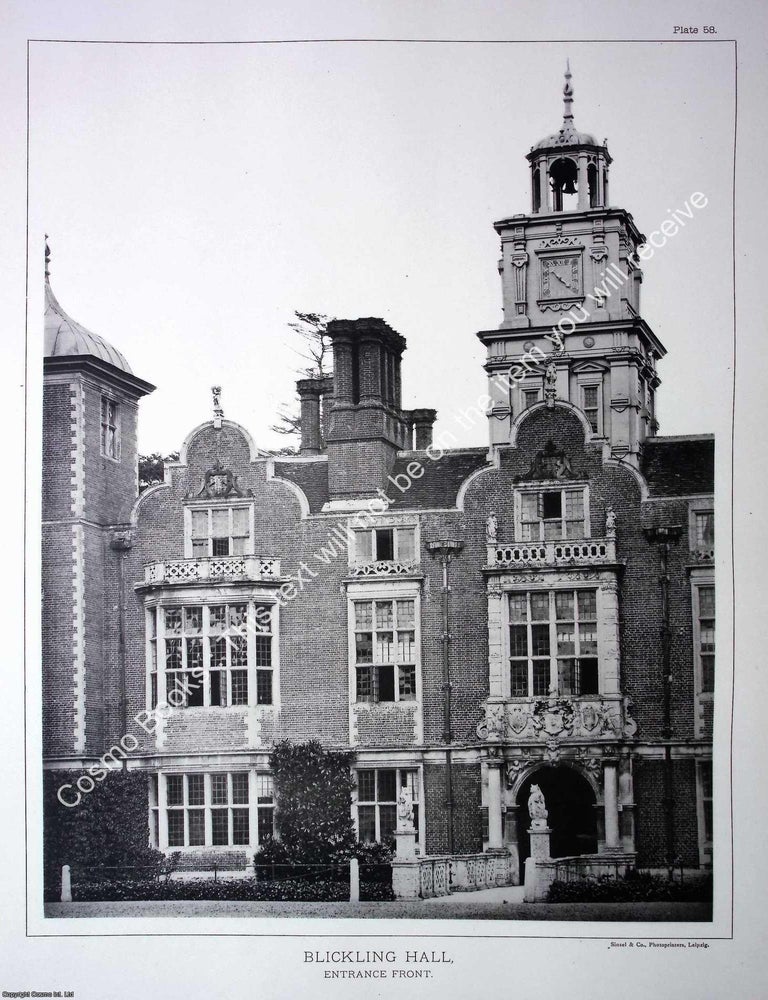 Item #519142 Blickling Hall, Entrance Front. A beautiful large black & white 1894...