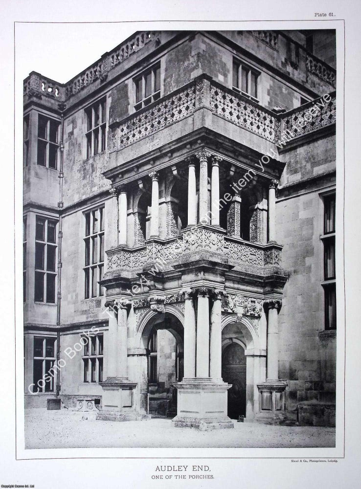 Item #519144 Audley End, one of the Porches. A beautiful large black & white 1894...