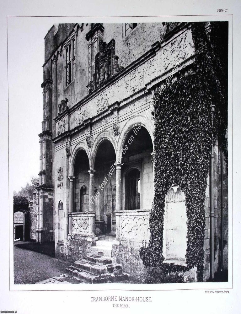 Item #519149 Cranborne Manor-House, The Porch. A beautiful large black & white 1894 photographic...