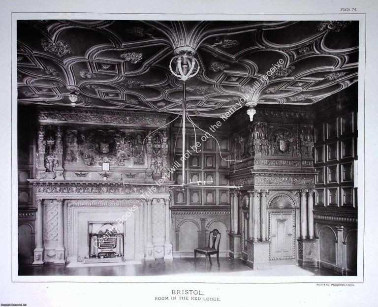 Item #519154 Bristol, Room in the Red Lodge. A beautiful large black & white 1894...