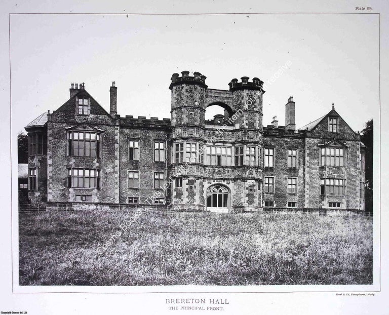Item #519172 Brereton Hall, The Principal Front. A beautiful large black & white 1894...