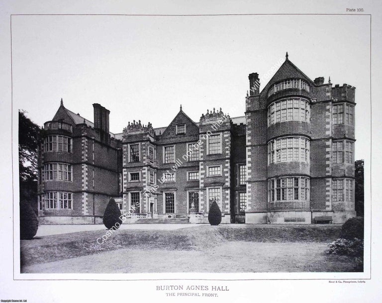 Item #519177 Burton Agnes Hall, The Principal Front. A beautiful large black & white 1894...