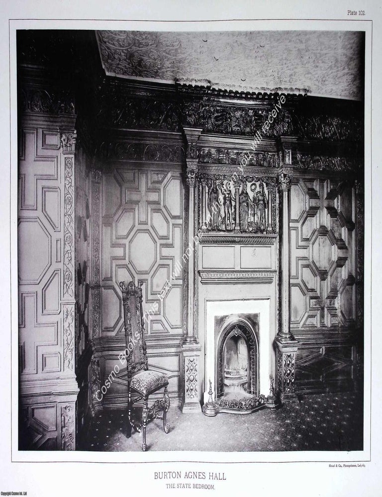 Item #519179 Burton Agnes Hall, The State Bedroom. A beautiful large black & white 1894...