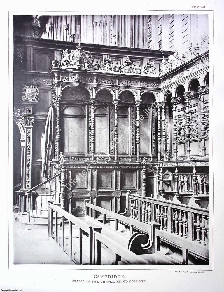 Item #519197 Cambridge, Stalls in the Chapel, King's College. A beautiful large black &...