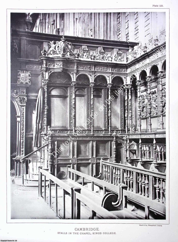 Item #519197 Cambridge, Stalls in the Chapel, King's College. A beautiful large black &...