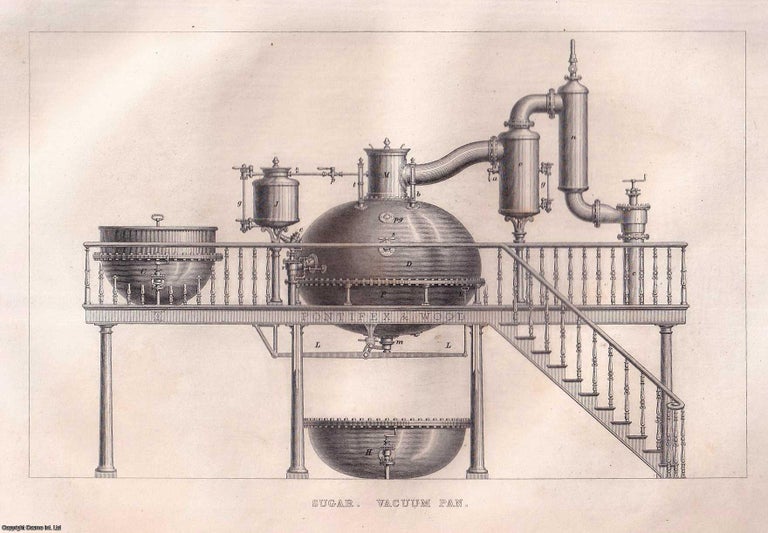 Item #519396 1868 : Sugar Vacuum Pan. An original Steel Engraving from Tomlinson's...