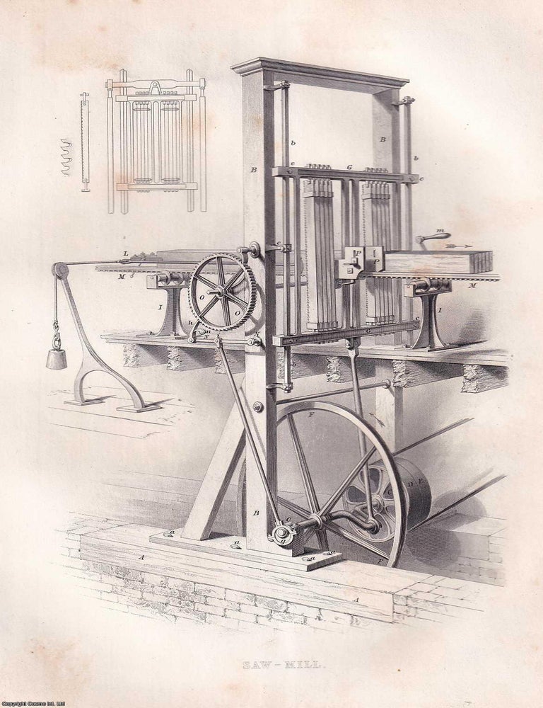 Item #519398 1868 : Saw-Mill. An original Steel Engraving from Tomlinson's Cyclopaedia of...