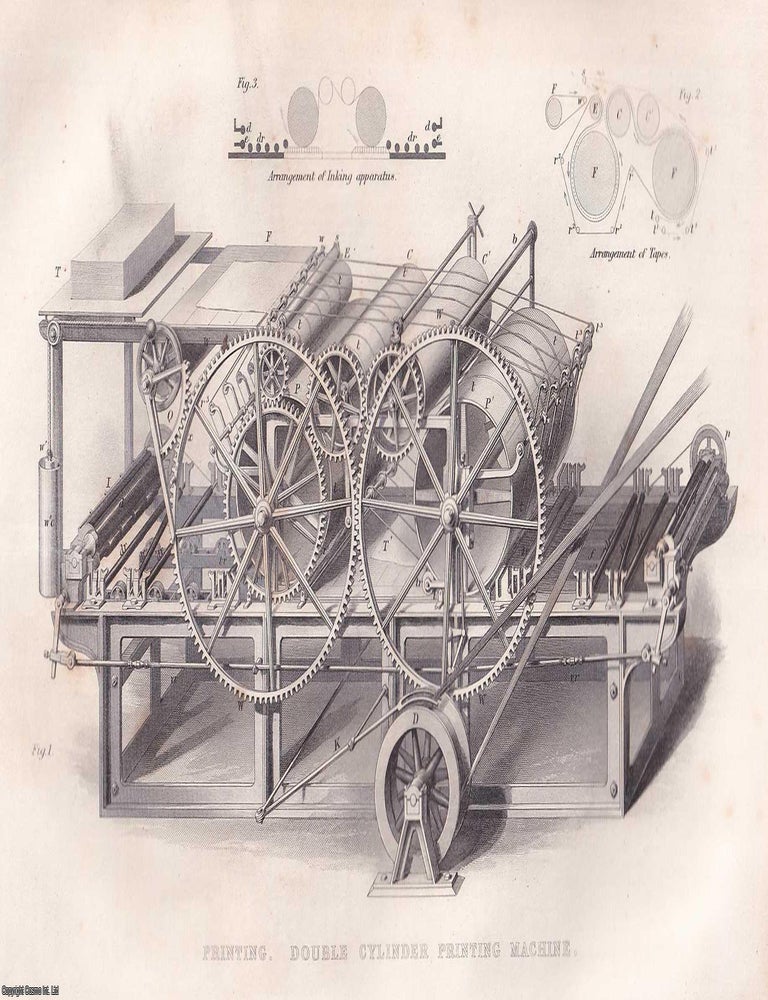 Item #519400 1868 : Double Cylinder Printing Machine. An original Steel Engraving from...