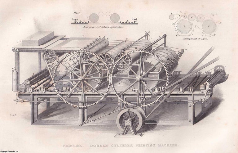 Item #519400 1868 : Double Cylinder Printing Machine. An original Steel Engraving from...