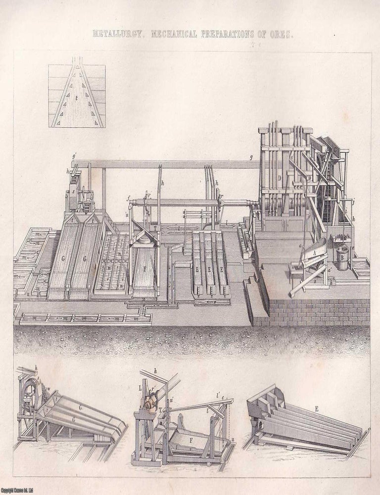 Item #519401 1868 : Mechanical Preparations of Ores & A Mill for Crushing Ores. 2 original...