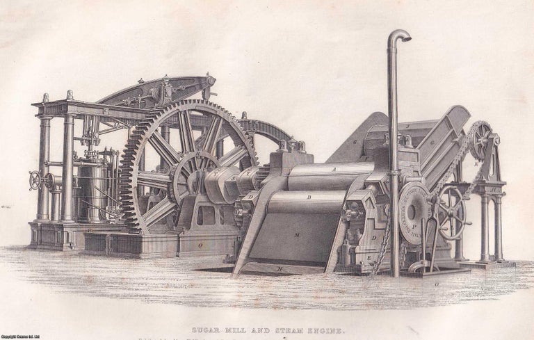 Item #519404 1868 : Sugar Mill & Steam Engine. An original Steel Engraving from...