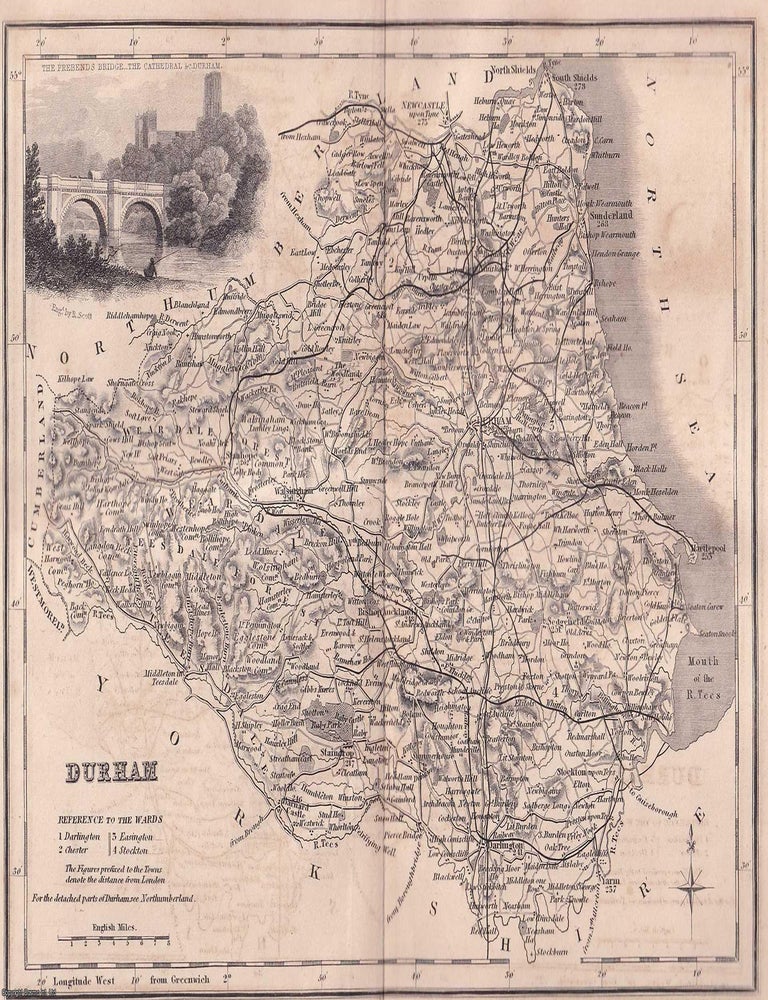 Item #519419 1840 - Durham. An uncoloured map, folded as issued, approx. 25 x 30 cms. An original...