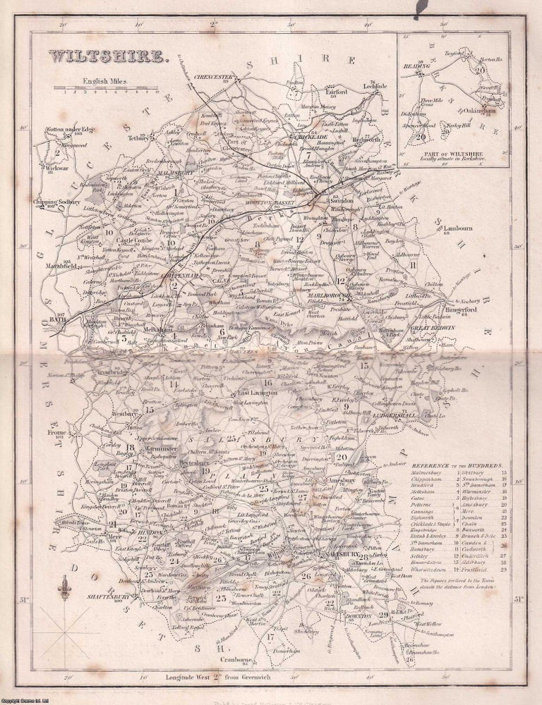 Item #519429 1840 - Wiltshire. An uncoloured map, folded as issued, approx. 25 x 30 cms. An...