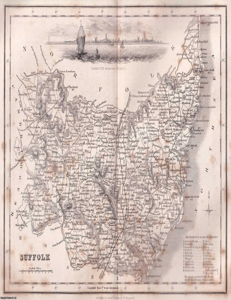 Item #519433 1840 - Suffolk. An uncoloured map, folded as issued, approx. 25 x 30 cms. An...