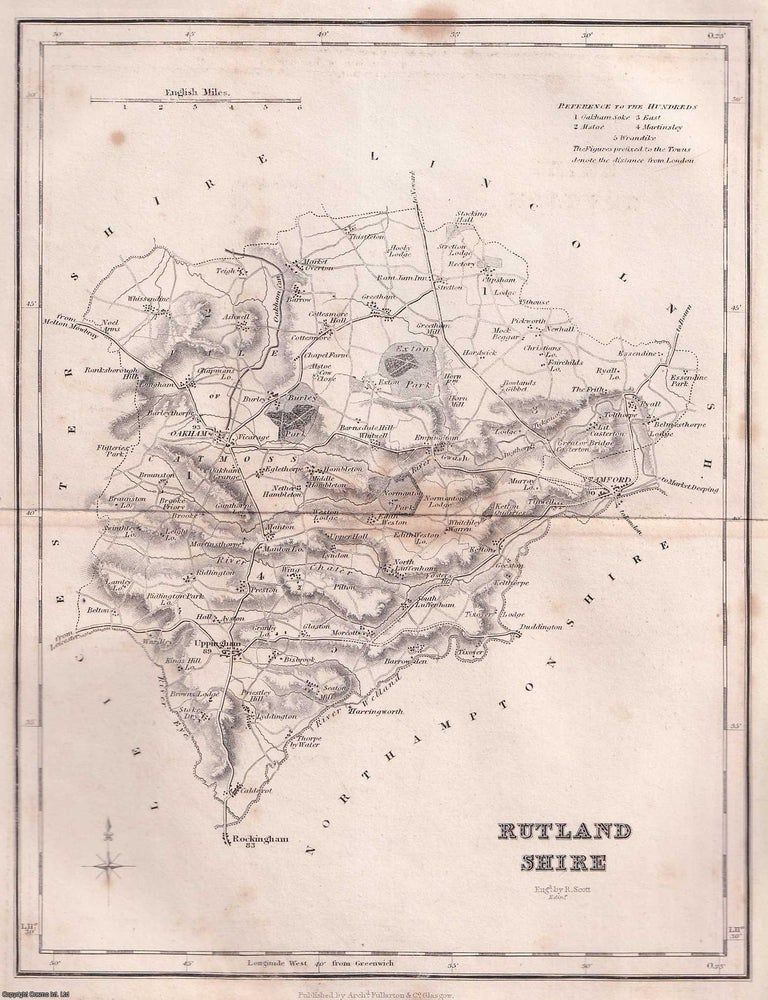 Item #519437 1840 - Rutlandshire. An uncoloured map, folded as issued, approx. 25 x 30 cms. An...