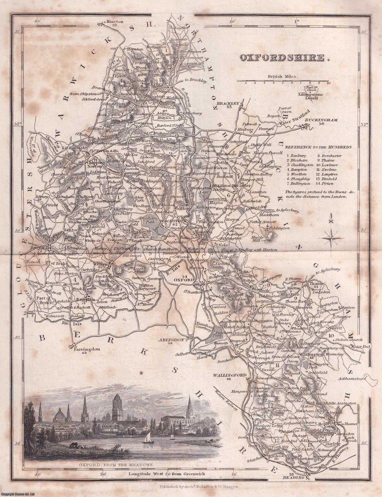 Item #519438 1840 - Oxfordshire. An uncoloured map, folded as issued, approx. 25 x 30 cms. An...