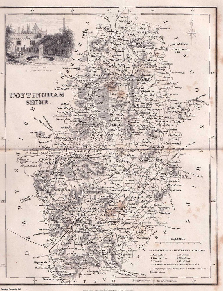 Item #519439 1840 - Nottinghamshire. An uncoloured map, folded as issued, approx. 25 x 30 cms. An...