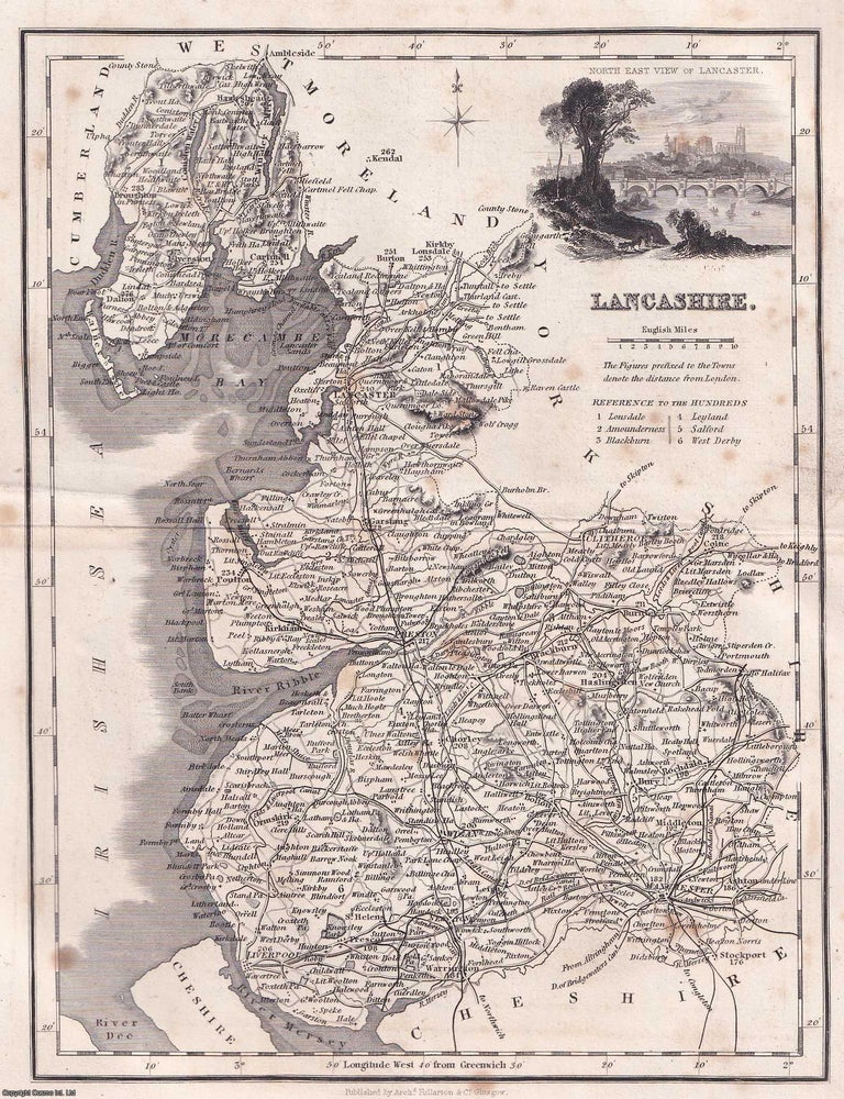 Item #519447 1840 - Lancashire. An uncoloured map, folded as issued, approx. 25 x 30 cms. An...