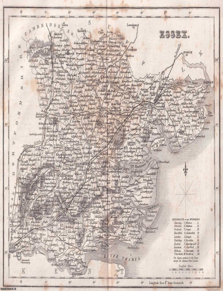 Item #519451 1840 - Essex. An uncoloured map, folded as issued, approx. 25 x 30 cms. An original...