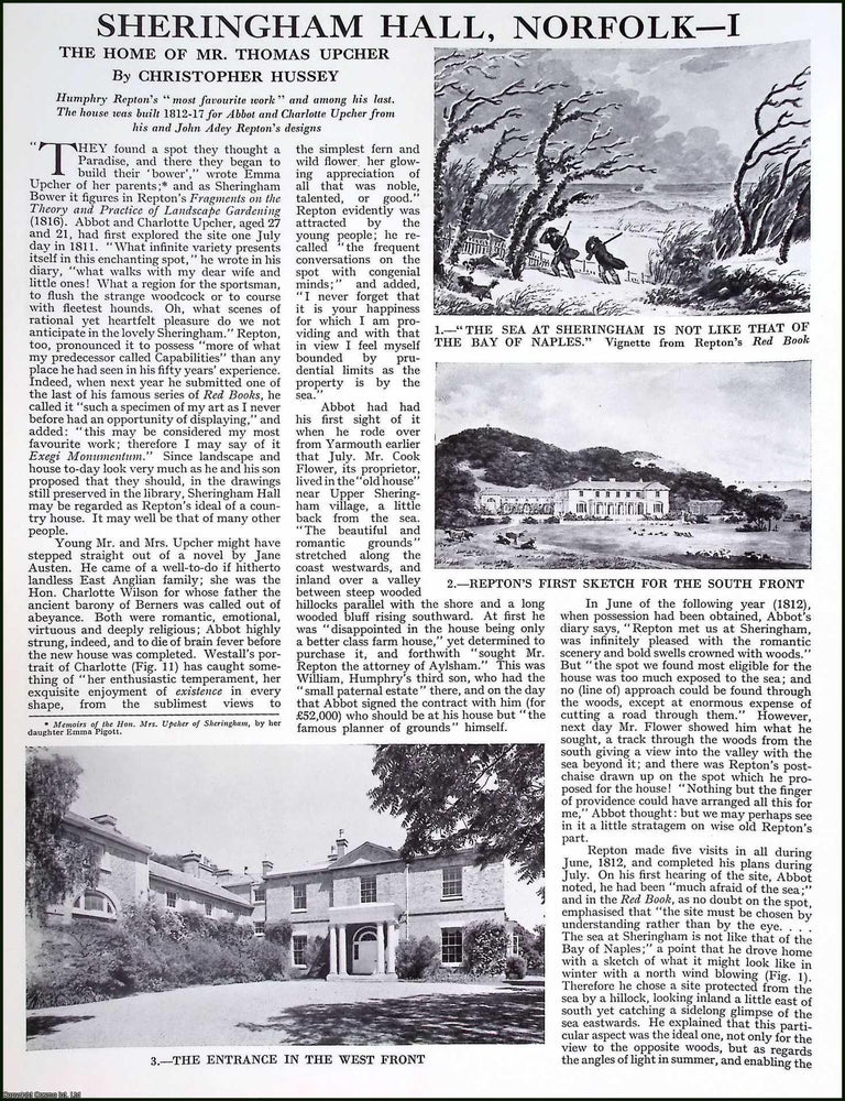 Item #519815 Sheringham Hall, Norfolk. The Home of Mr. Thomas Upcher. Several pictures and...