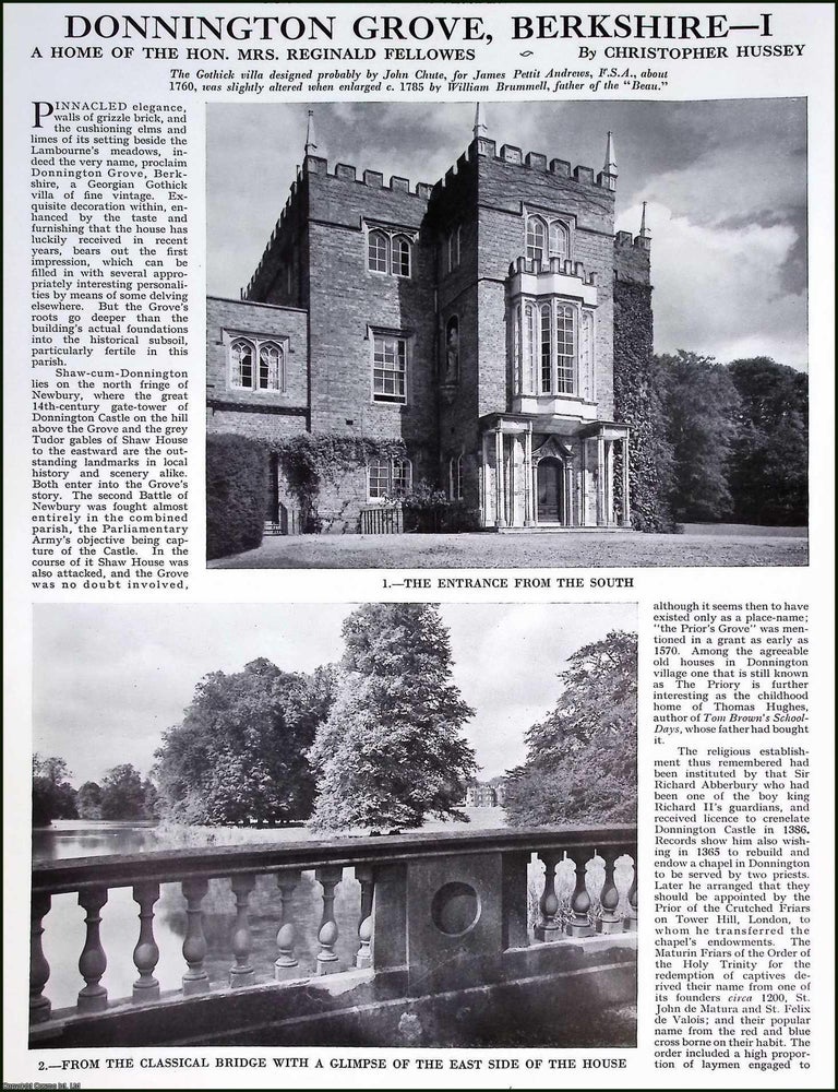 Item #519842 Donnington Grove, Berkshire. A Home of The Hon. Mrs. Reginald Fellowes. Designed by...