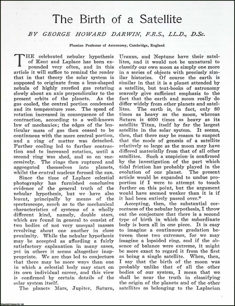 Item #520061 The Birth of a Satellite : How Earth’s Moon came into existence. An article...