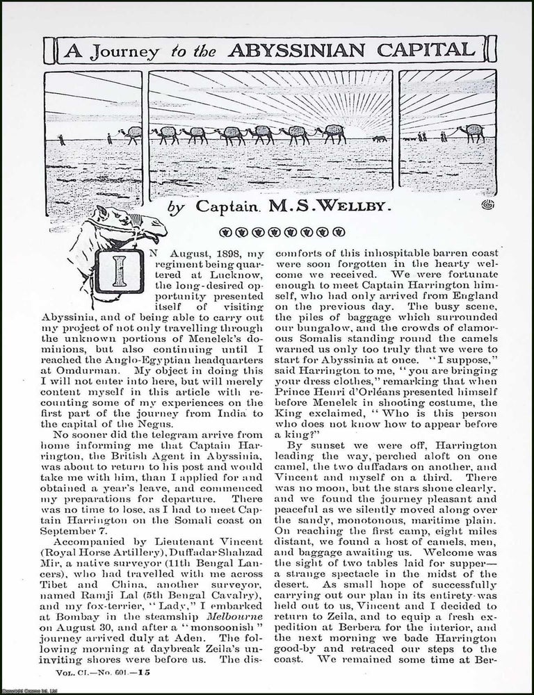 Item #520064 Ethiopia : A Journey to the Abyssinian Capital, Addis Ababa. An article printed in...