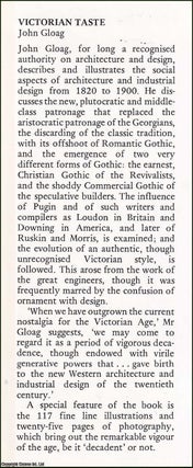 Victorian Taste : Some Social Aspects of Architecture & Industrial Design, from 1820-1900.
